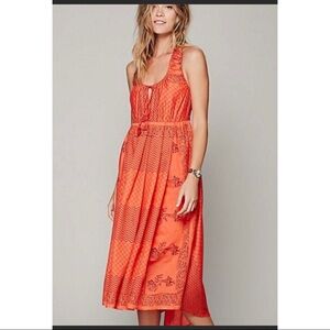 FREE PEOPLE Romantics Afrikana Handkerchief Dress